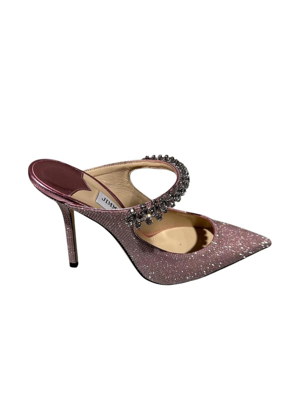 Jimmy Choo Bing 100 Glitter Mules(PLEASE REQUEST YOUR SIZE BEFORE PURCHASING)